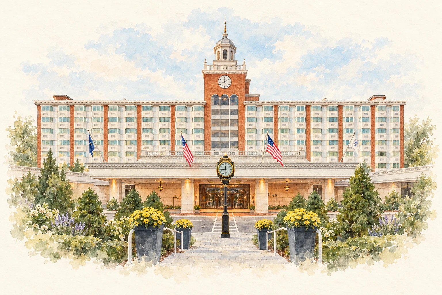 Watercolor of The Garden City Hotel